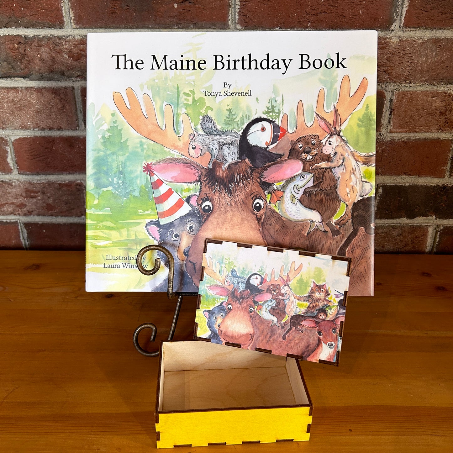 The Maine Birthday Book and a Treasure Box bundle - Moose & Friends