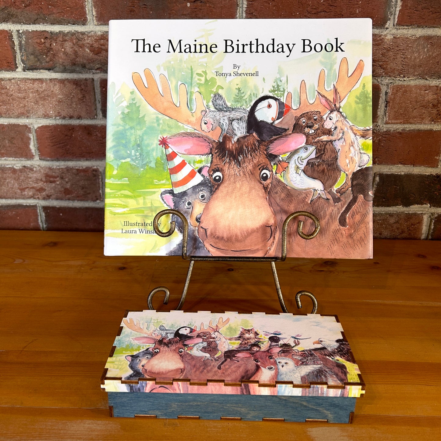 The Maine Birthday Book and a (pencil-box-sized) Treasure Box bundle - Moose & Friends