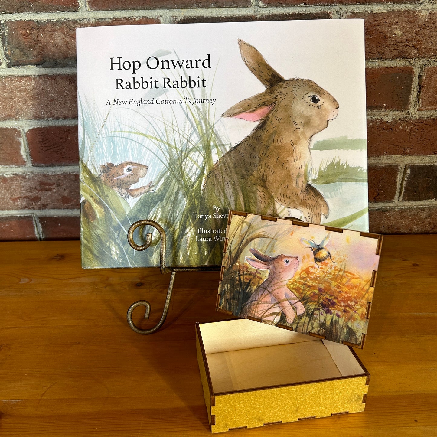 Hop Onward Rabbit Rabbit (book) and a Treasure Box bundle - Bunny and Bumble Bee box