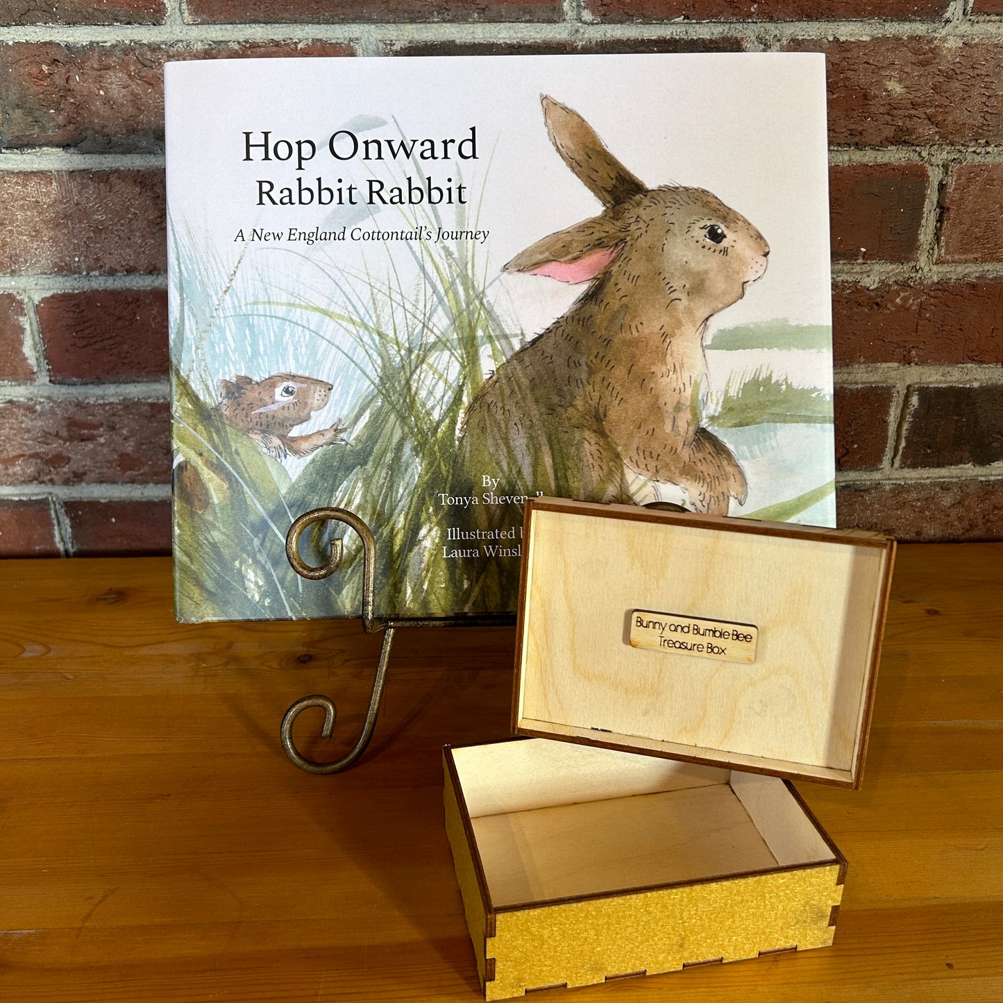 Hop Onward Rabbit Rabbit (book) and a Treasure Box bundle - Bunny and Bumble Bee box