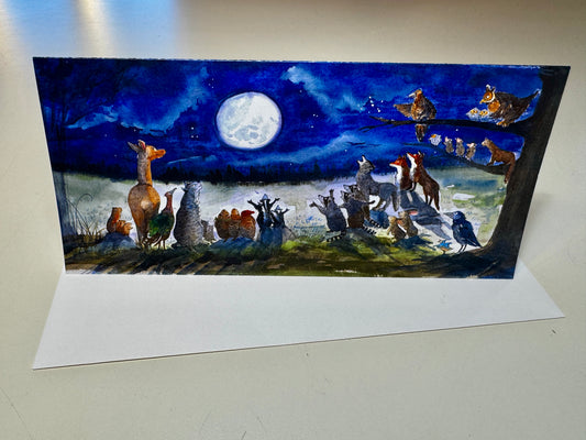 Full Moon Friends 4x9 Greeting Card