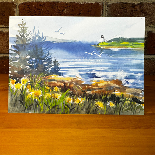 Maine seascape - Greeting Card with Envelope - Illustration from The Maine Birthday Book