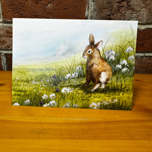 Happy Hopping Cottontail Rabbit - Greeting Card with Envelope - Illustration from Hop Onward Rabbit Rabbit book