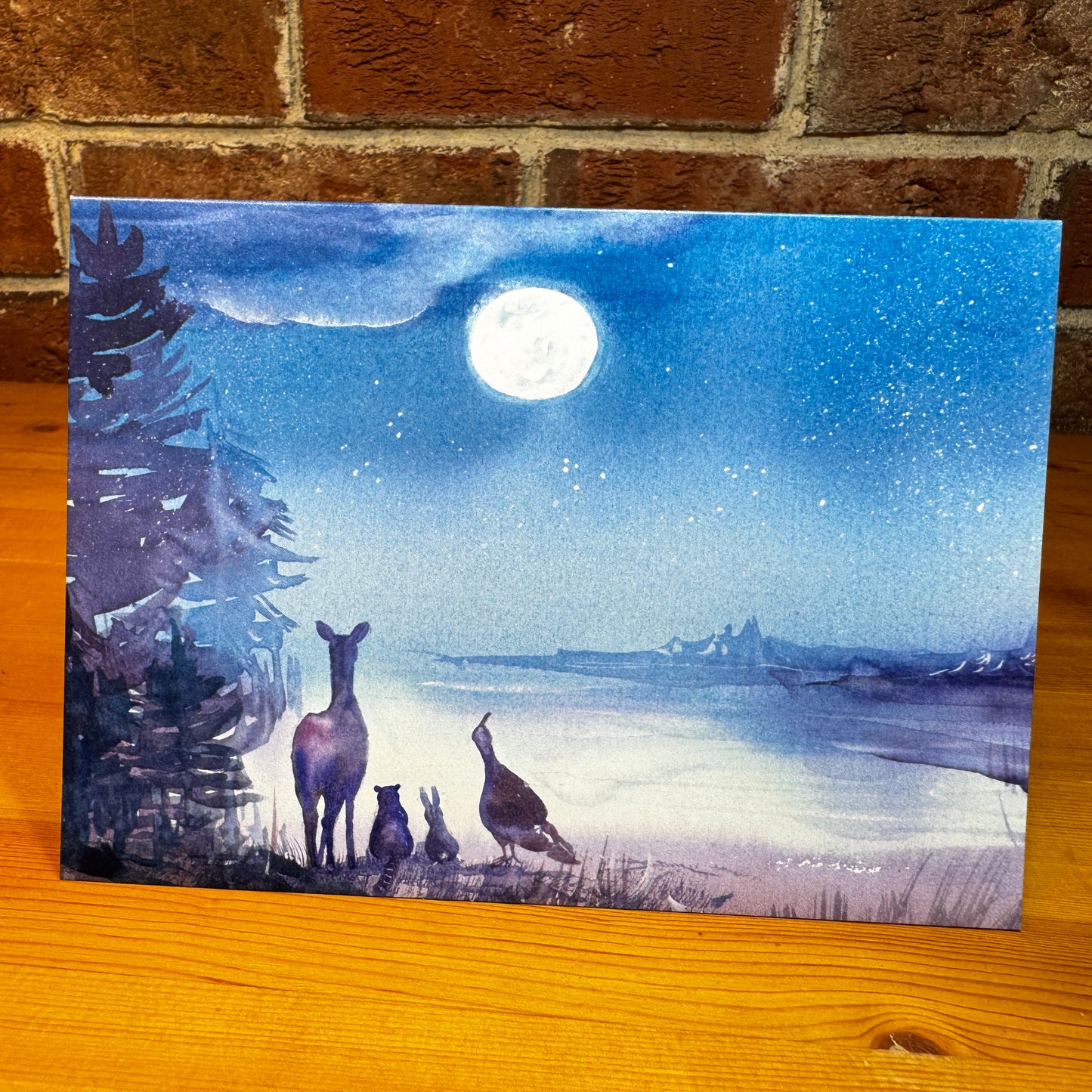 Hello Moon  - Greeting Card with Envelope - Illustration from The Moon Over Malibu Maine book