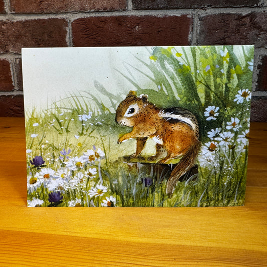 Sweet little Eastern Chipmunk - Greeting Card with Envelope - Illustration from Hop Onward Rabbit Rabbit book