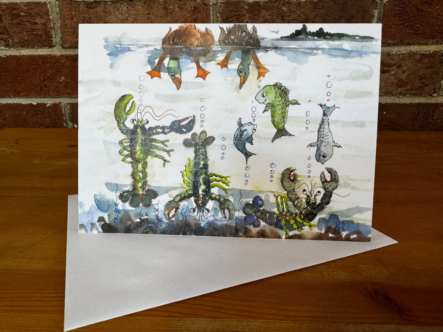 Lobster & Pals - Greeting Card with Envelope - Illustration from The Maine Birthday Book