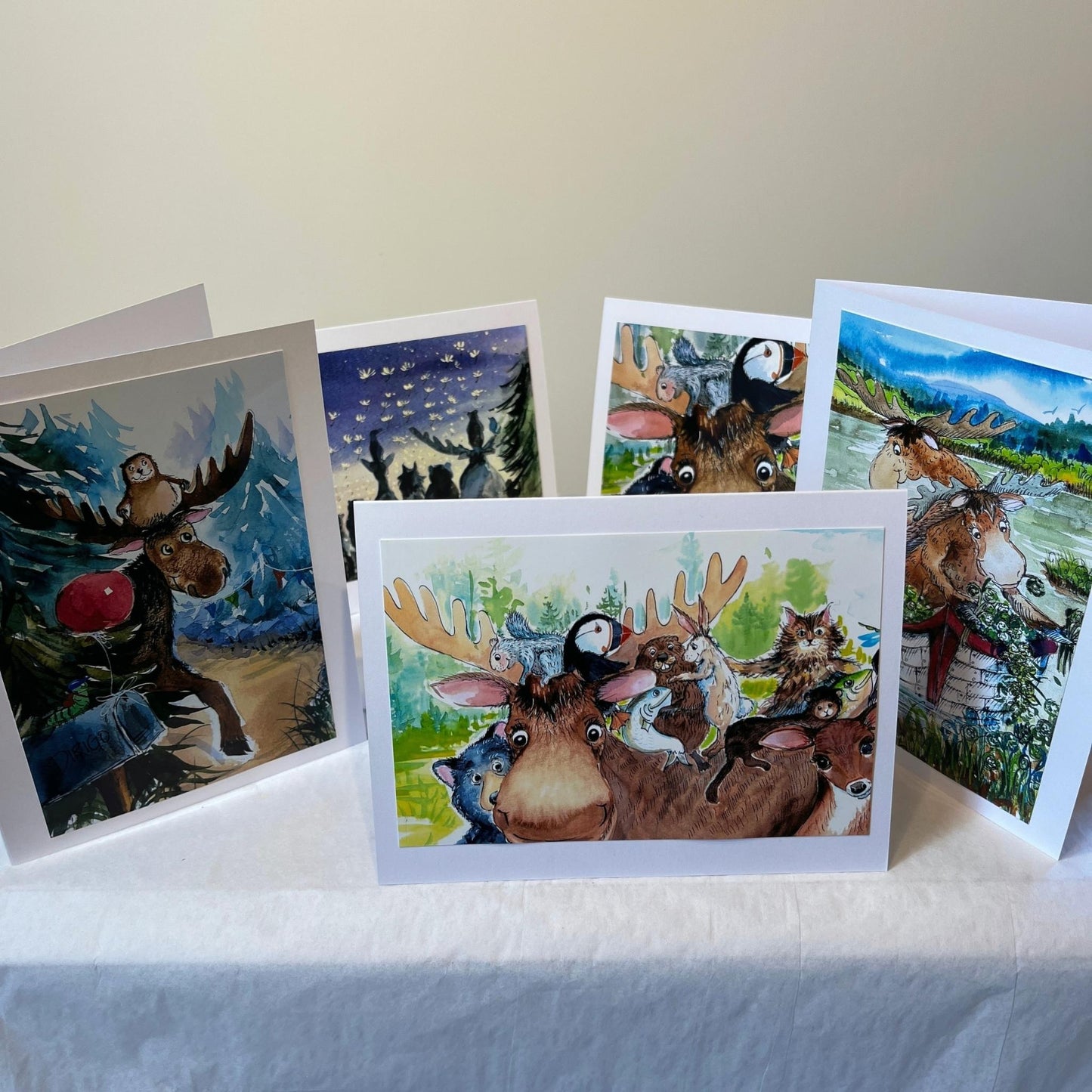 The Moose Collection: Set of 5 Photo Note Cards with Envelopes, Illustrations from The Maine Birthday Book