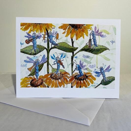 Dragonflies' Garden Band - Photo Note Card with Envelope - Illustration from The Maine Birthday Book