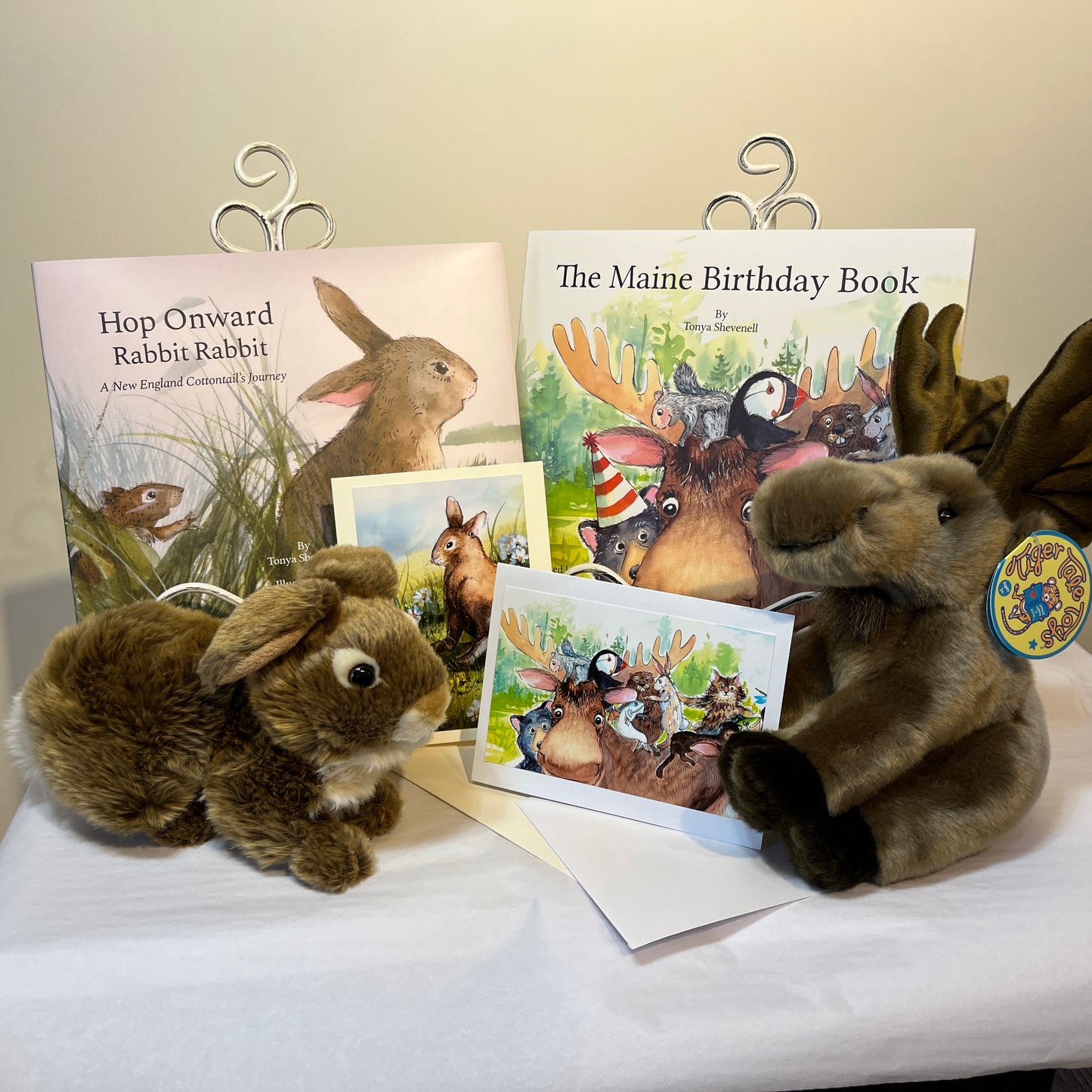 The book and bunny (cottontail) bundle! Hop Onward Rabbit Rabbit: A New England Cottontail's Journey