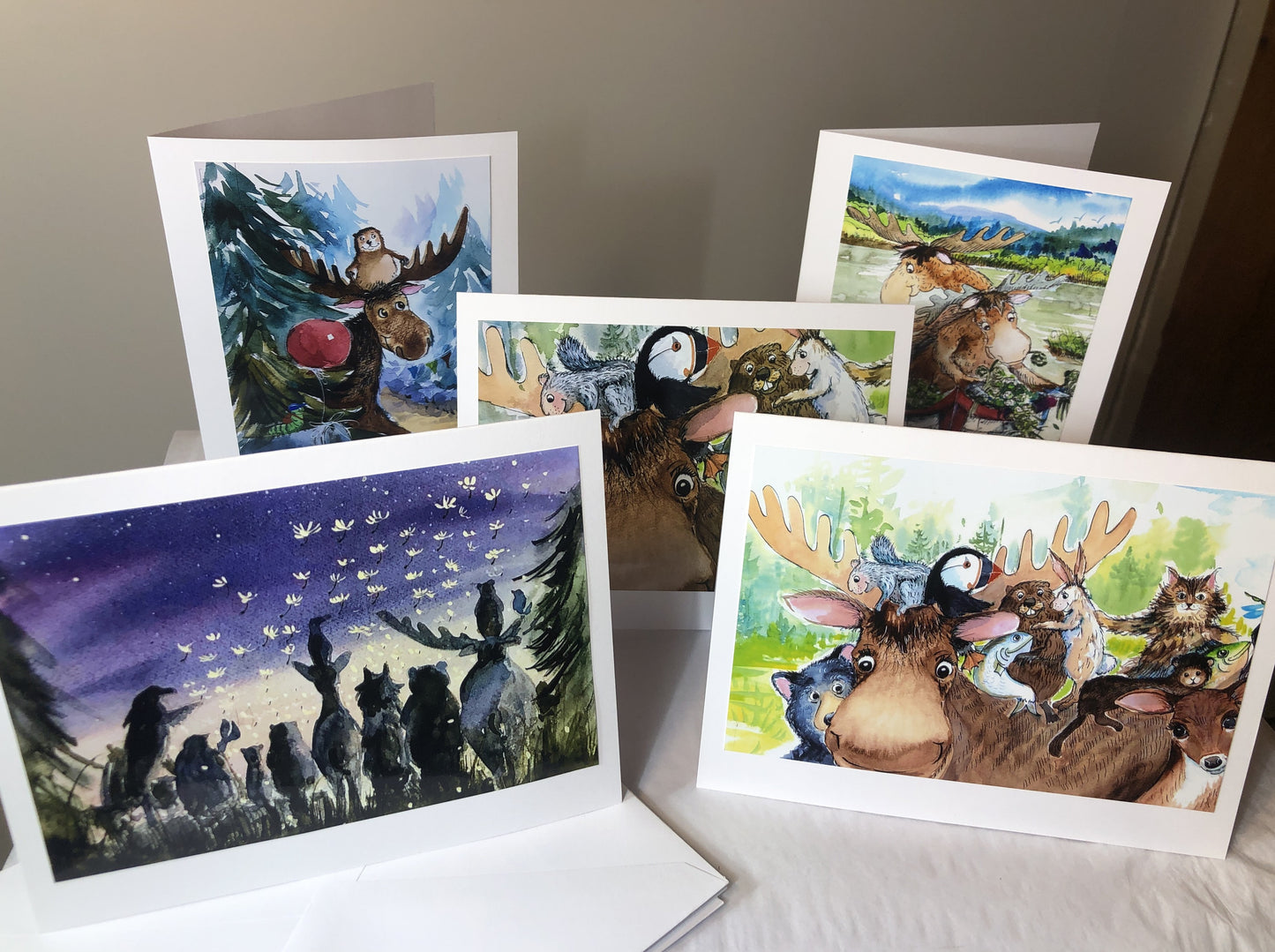 The Moose Collection: Set of 5 Photo Note Cards with Envelopes, Illustrations from The Maine Birthday Book